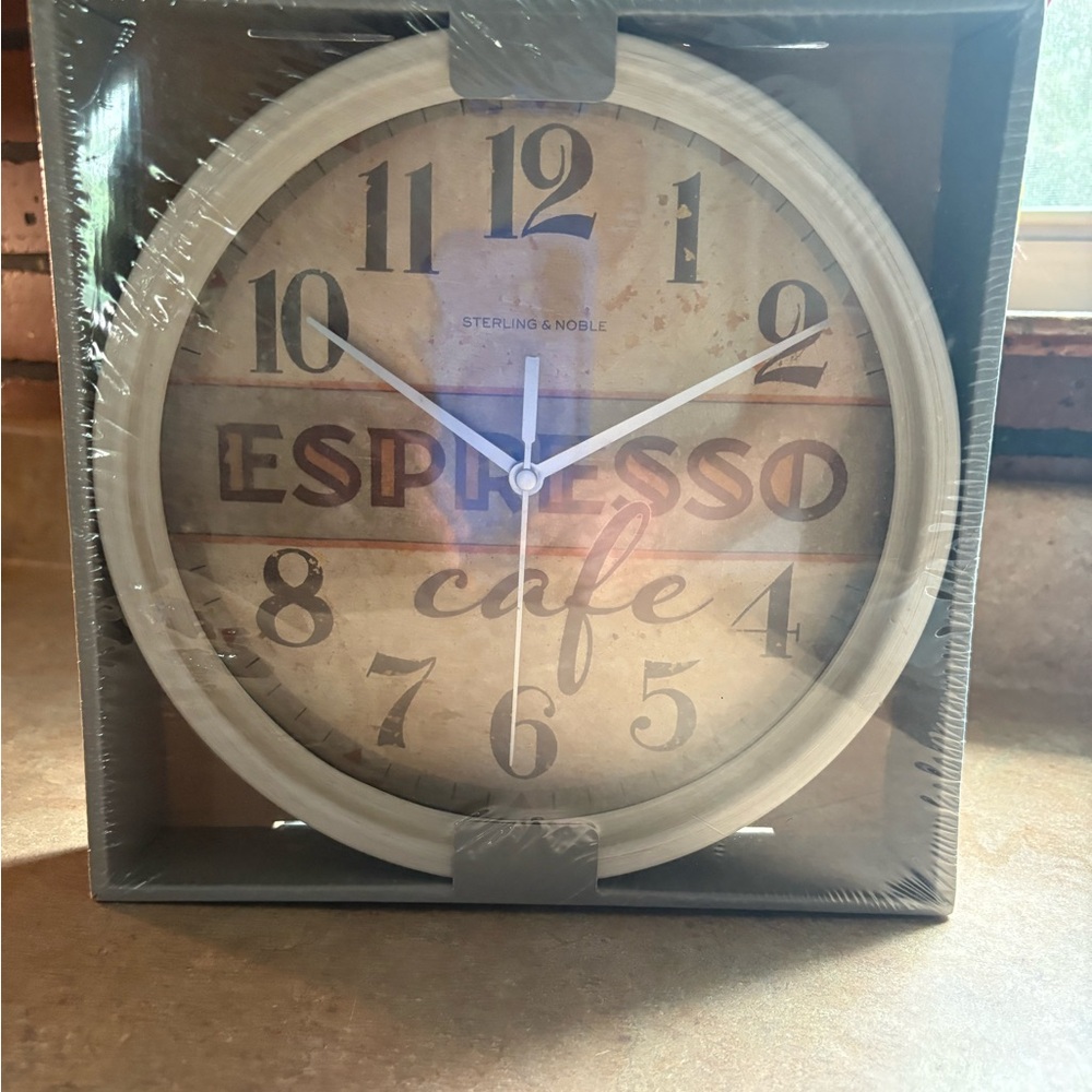Sterling & Noble Cafe Wall Clock. NIB